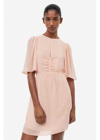 Пудрова кежуал сукня H&M однотонна