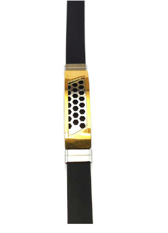 Стильный каучуковый браслет с золотистыми вставками No Brand (254398577)