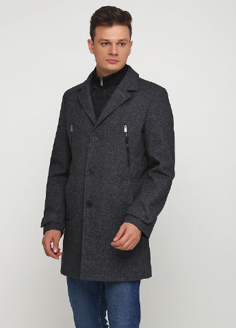 Темно-серое демисезонное Пальто без капюшона Jean Carriere