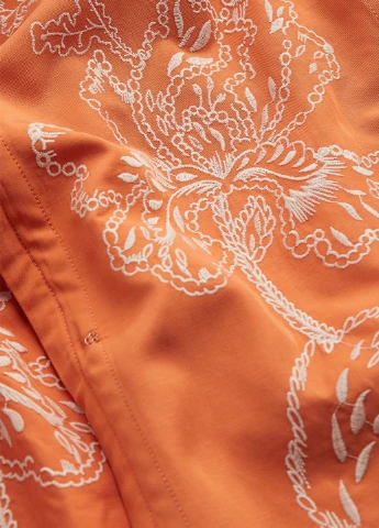 Світло-оранжева кежуал сукня а-силует H&M з квітковим принтом