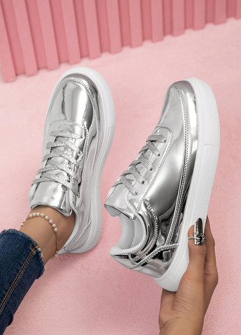 Кроссовки SHEIN серебряные демисезоны (322814221)