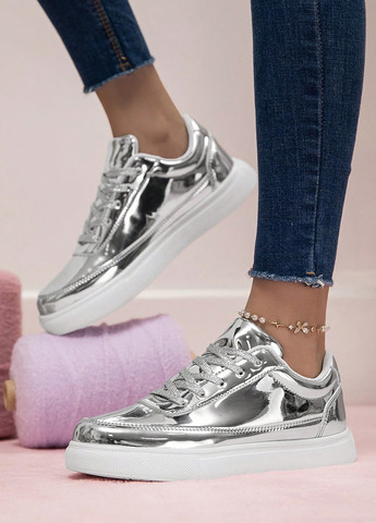 Кроссовки SHEIN серебряные демисезоны (322814221)