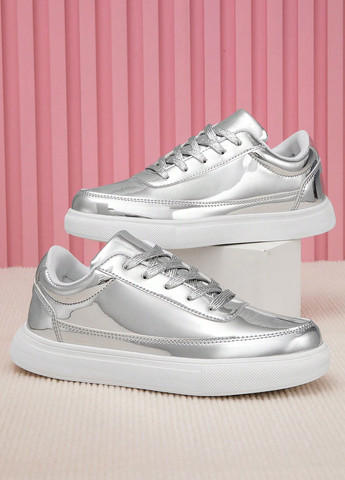 Кроссовки SHEIN серебряные демисезоны (322814221)