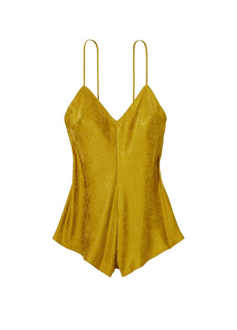 Комбинезон Victoria's Secret комбинезон-шорты однотонный жёлтый домашний вискоза