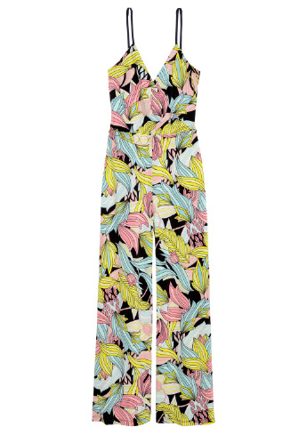 Комбинезон H&M комбинезон-брюки цветочный салатовый кэжуал