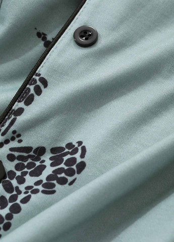 Сіро-зелена всесезон піжама (сорочка, штани) сорочка + брюки SHEIN