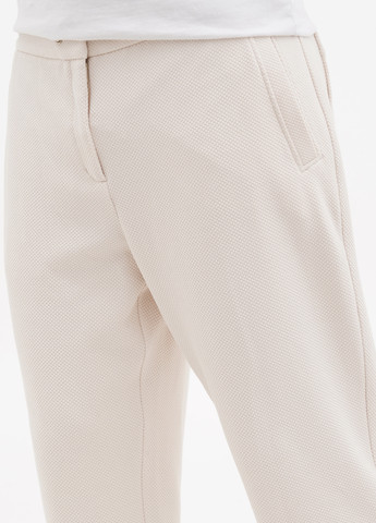 Светло-бежевые кэжуал демисезонные прямые брюки Comma