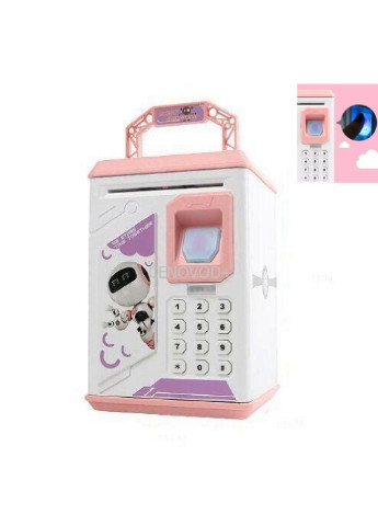 Игрушечный детский сейф копилка с электронным кодовым замком для бумажных денег и монет Робот (9047552226) Розовый Unbranded (254026314)
