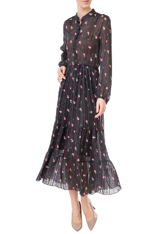 Чорна кежуал плаття, сукня King Kong з квітковим принтом