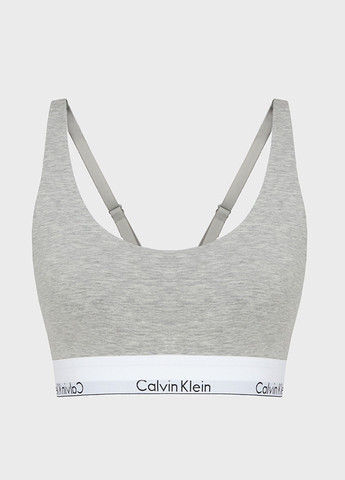 Серый топ бюстгальтер Calvin Klein без косточек хлопок
