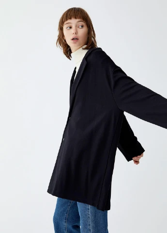 Черный женский жакет Pull & Bear однотонный - демисезонный
