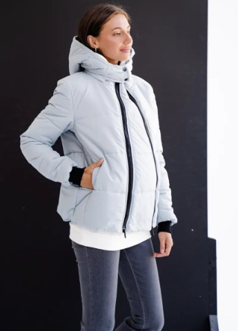 Сіро-голубий зимня курточка для вагітних зы знімаючоюся вставкою дуже м'яка і легка блакитна до -35 ° c To Be