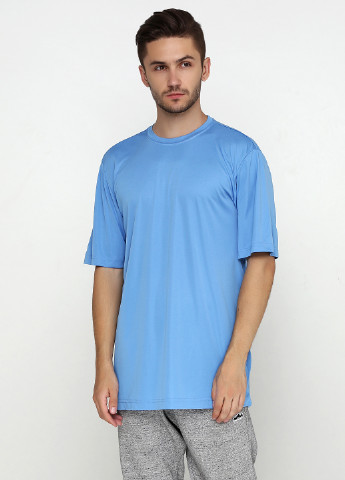 Голубая летняя футболка с коротким рукавом SPORT TEK