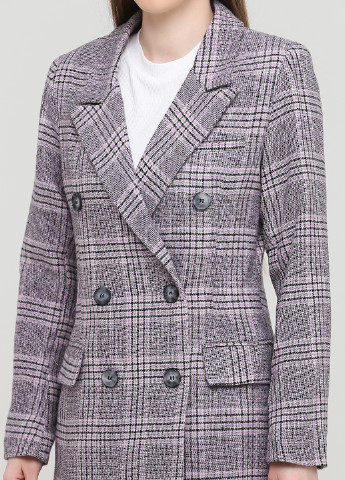 Сиреневый женский жакет BGD в клеточку - демисезонный