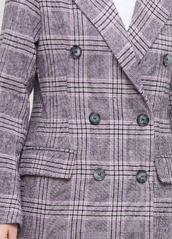 Сиреневый женский жакет BGD в клеточку - демисезонный