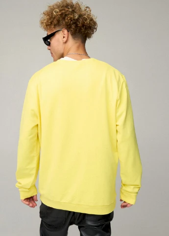 Желтый світшот чоловічий oversize /no flis/ YAPPI рисунок (254557438)