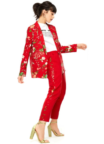 Жакет Tally Weijl з довгим рукавом квітковий червоний кежуал
