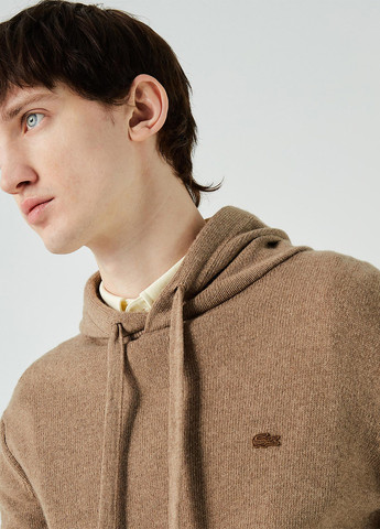 Светло-коричневый демисезонный свитер Lacoste