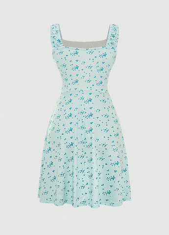 Мятное кэжуал, праздничный платье а-силуэт, клеш SHEIN с цветочным принтом