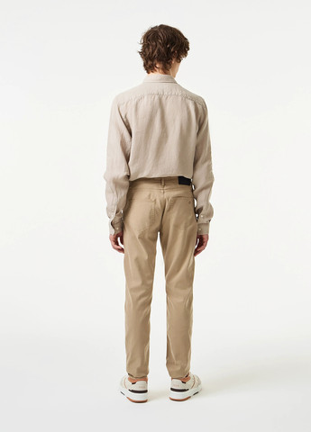 Бежевые кэжуал демисезонные прямые брюки Lacoste