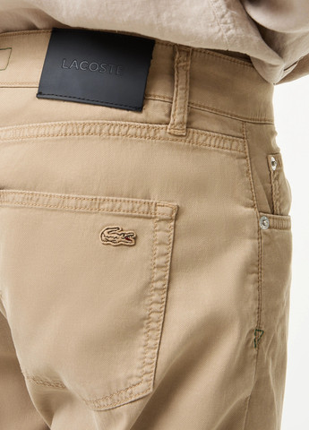 Бежевые кэжуал демисезонные прямые брюки Lacoste