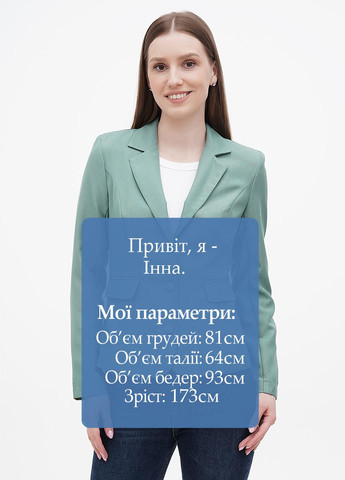 Серо-зеленый женский жакет Laura Bettini однотонный - летний
