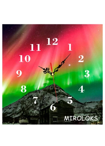Настенные часы Северное сияние 35х35 см M00008 MIROLOKS (212088670)