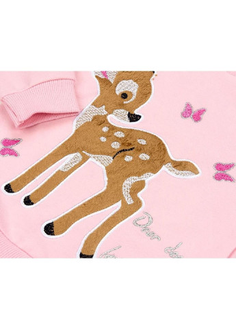 Серый демисезонный костюм десткий с олененком (11449-80g-pink) Breeze