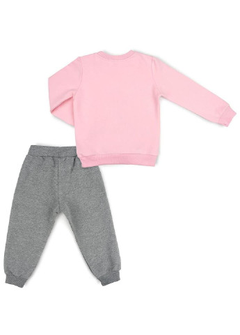 Серый демисезонный костюм десткий с олененком (11449-80g-pink) Breeze