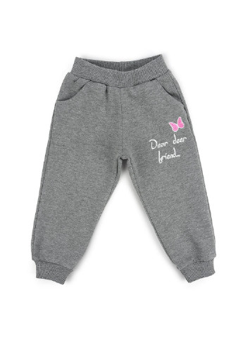 Серый демисезонный костюм десткий с олененком (11449-80g-pink) Breeze