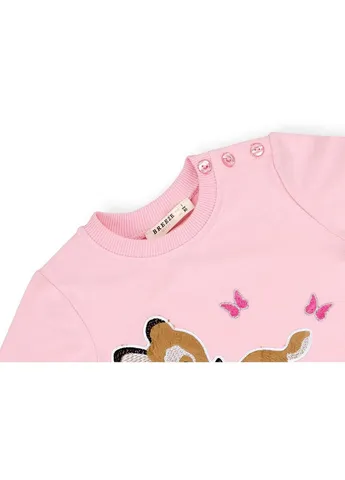 Серый демисезонный костюм десткий с олененком (11449-80g-pink) Breeze