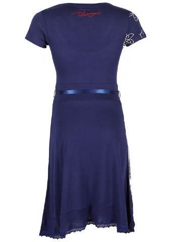 Темно-синее кэжуал платье клеш Desigual с цветочным принтом