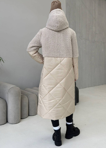 Светло-бежевая зимняя куртка No Brand