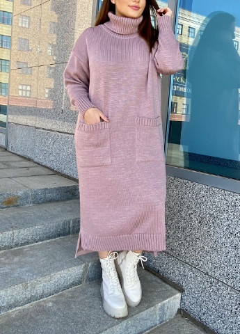Темно-розовое кэжуал платье oversize Wool & Cashmere