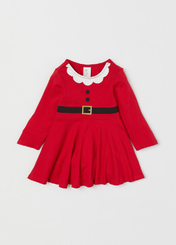 Маскарадное платье H&M новогодний красный домашний трикотаж, хлопок