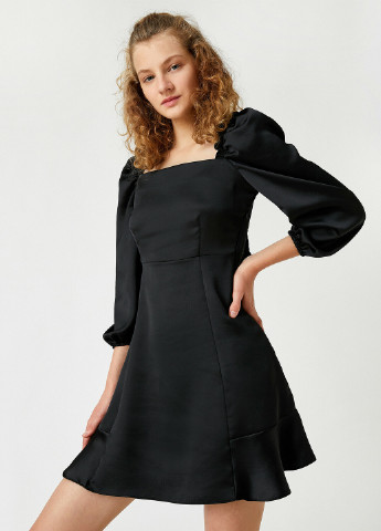 Черное кэжуал платье годе KOTON однотонное