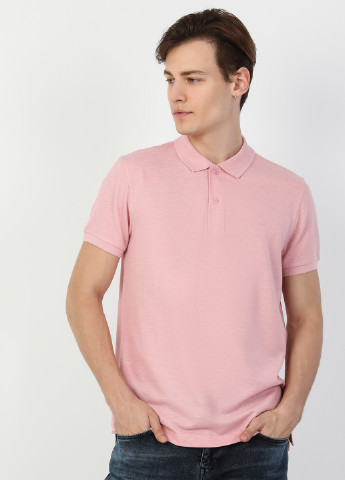 Розовая мужская футболка поло Colin's меланжевая