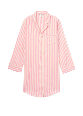 Розовая домашний рубашка в полоску Victoria's Secret