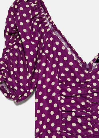 Комбінована кежуал плаття, сукня Zara в горошок