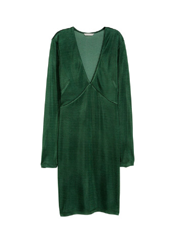Темно-зелена кежуал сукня, сукня H&M однотонна