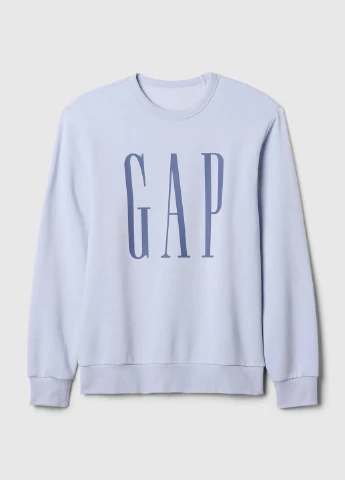 Голубой свитшот Gap надпись без декора (336933319)