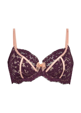 Бордовый балконет бюстгальтер Hunkemoller с косточками полиамид, кружево