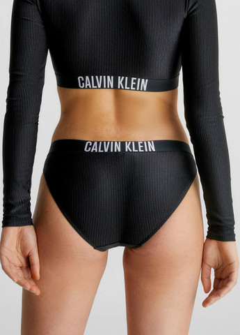 Черные купальные трусики-плавки с логотипом Calvin Klein