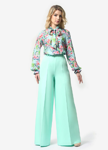 Мятный демисезонный комплект (блуза, брюки) Lila Kass