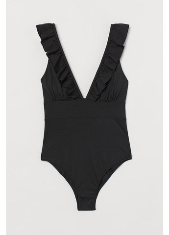 Черный летний купальник слитный H&M
