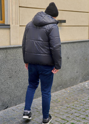 Серая куртка мужская зимняя графит 385018 New Trend