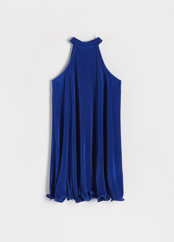 Синее кэжуал платье плиссированное Reserved однотонное