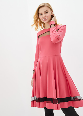 Рожева коктейльна сукня кльош Podium однотонна