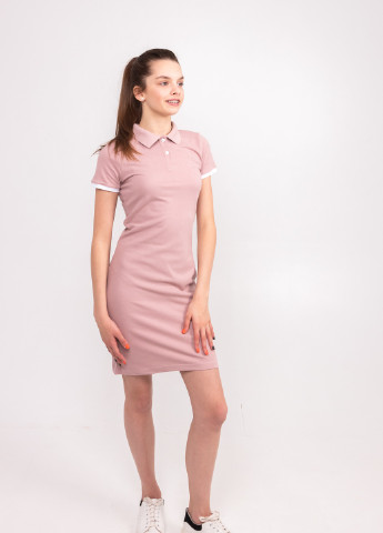 Розовое кэжуал платье поло TvoePolo однотонное