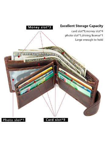 Мужской кожаный кошелек 9,5х11х2 см Vintage (252126870)